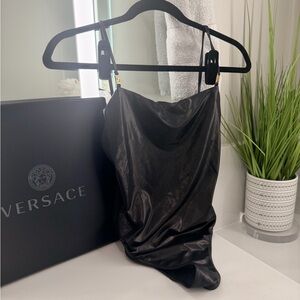 NEW!! Versace Black silk leather Swimsuit.
Sexy but Classy! Beach Ready!!